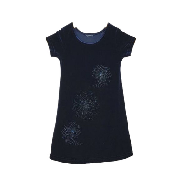 UNBRANDED little girl velvet background and  little flower firework detail - Picture 1 of 10